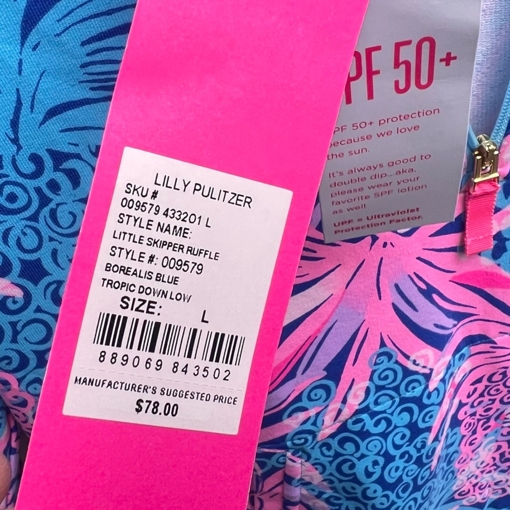 NWT Lilly Pulitzer spf skipper dipper dress Large girls pineapple - Picture 4 of 6